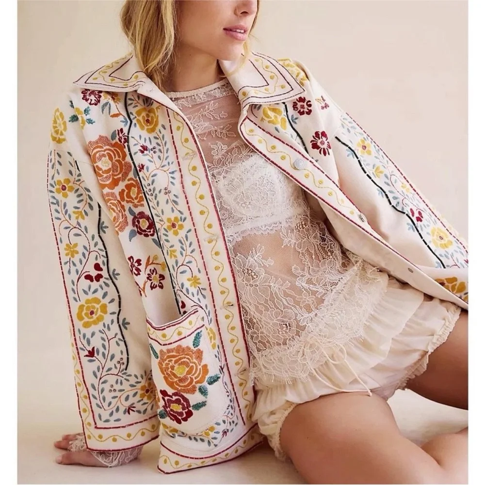 Free People / We The Free Avery Embellished Jacket Size Medium NWT - Picture 5 of 13